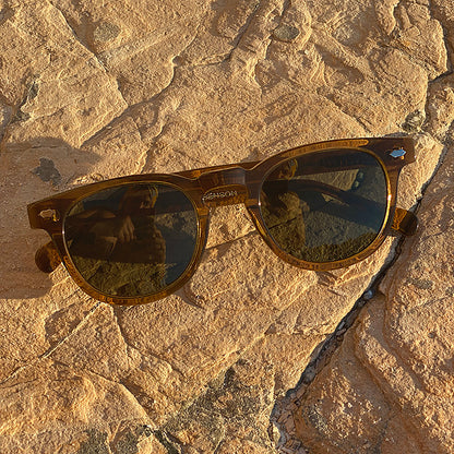 Amber Polarized Square Sunglass - Benson